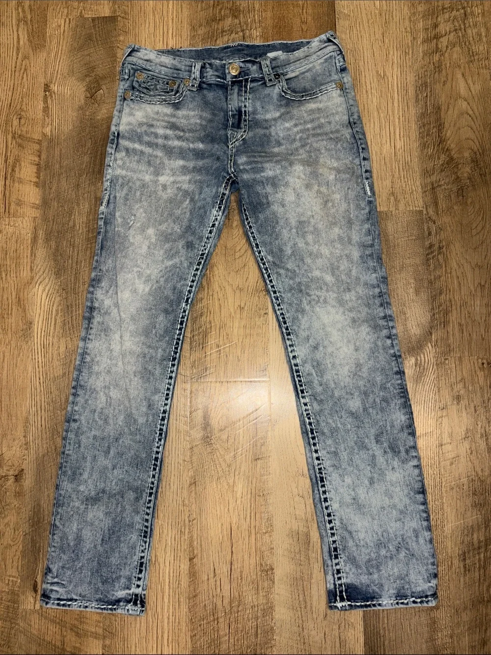 True‎ Religion Men's Risky Acid Wash Straight Jeans